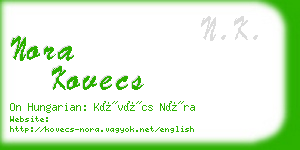 nora kovecs business card